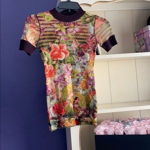 Vintage Floral Jean Paul Gaultier top size XS